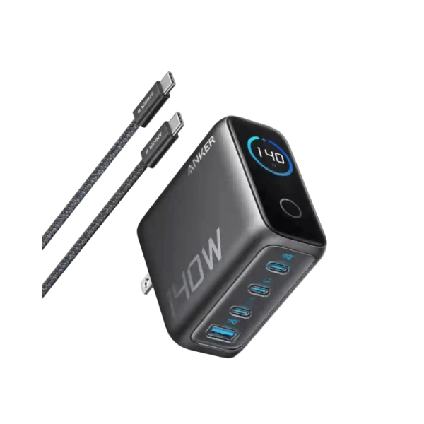 Anker Zolo 140W 4-Port Multi Device Charging GaN Power Adapter With Type-C Cable