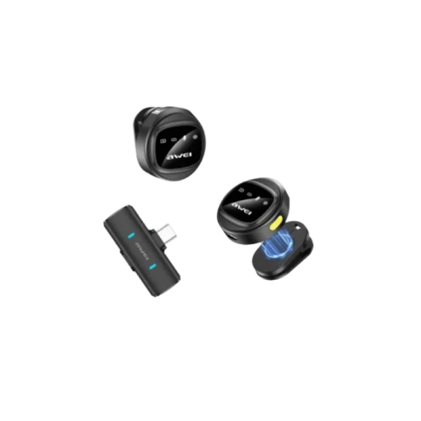 Awei MK3 Magnetic Lavalier Dual Wireless Microphone