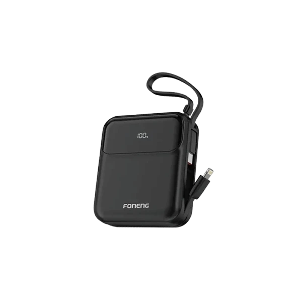 FONENG PX111 10000mAh Mini 22.5W Fast Charging Power Bank with 2 Built-in Cables