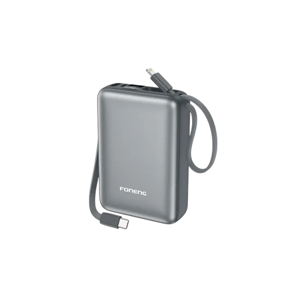 Foneng PX116 20000mAh Mini Power Bank with 2 Built-in Cables