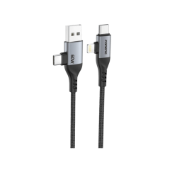 X92 1M 60W 4-in-1 Metal Head Braided Cable