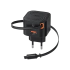 XO L165 EU 20W PD Fast Charger with Retractable USB-C Cable
