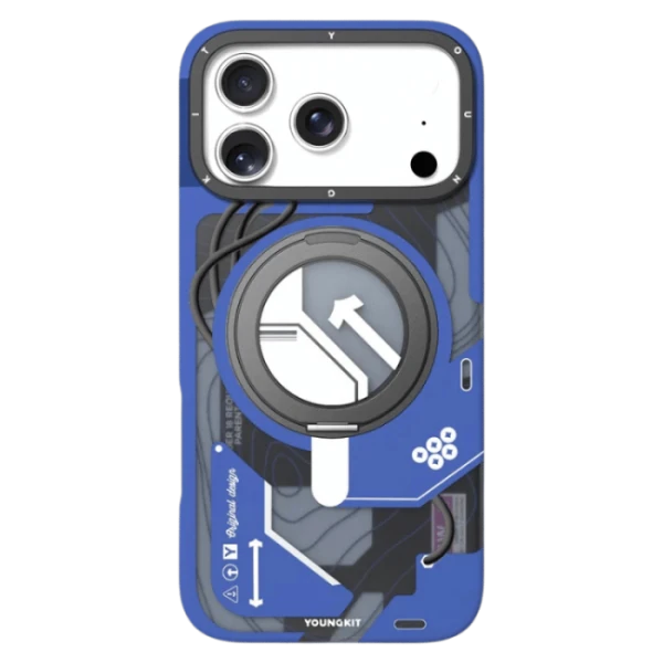 YOUNGKIT Startship for iPhone 17 Pro Max Magnetic Case Kickstand Rotating IMD TPU Phone Case